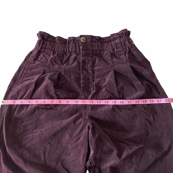 Free People | Margate Corduroy Paper Bag Pants Size S - Missing Drawstring - Picture 13 of 14